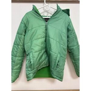 iXtreme Boys Green Puffer Jacket Fleece Lined Hooded Full Zip Size Medium